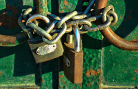 Locks representing retail security.